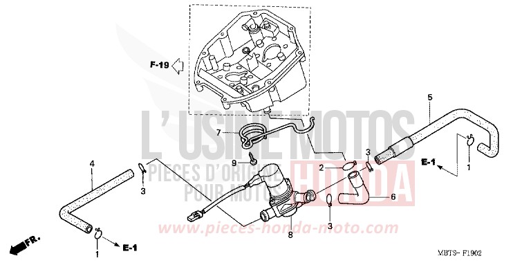 AIR INJECTION CONTROL VALVE for Varadero ABS SHIELD SILVER METALLIC (NH480) from 2004